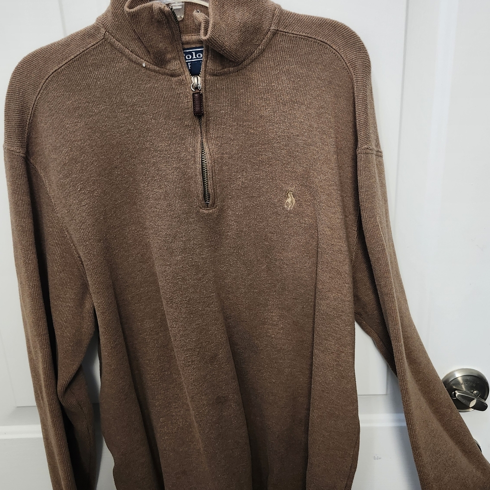 Polo by Ralph Lauren Men's Tan Zip-Up Sweater